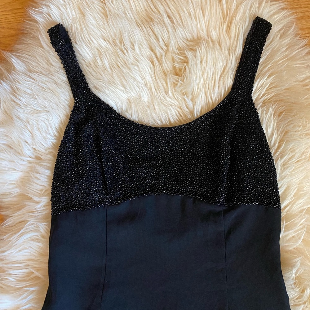 90’s Reggio beaded bust black mini dress women’s size 6 - Picture 3 of 5